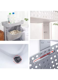 Dream Zone 2-Tier Laundry Basket with Wheel Rolling Sorter Hamper for Kitchen Bedroom Bathroom  - Image 4