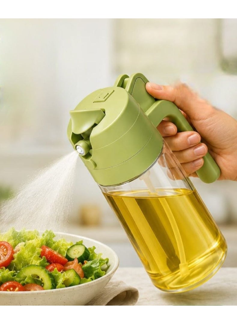 OLIVE 2-in-1 Smart Oil Dispenser and Sprayer – Innovative glass bottle for pouring and spraying with a comfortable handle - Image 1