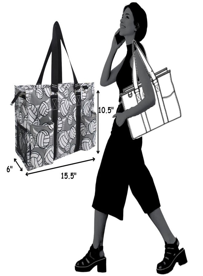 NGIL Utility Water Resistant Tote Bag, Top Zipper Closure, Perfect Gifts for Working Women, Nurses, Gym bag, Volleyball-black, Medium - Image 2