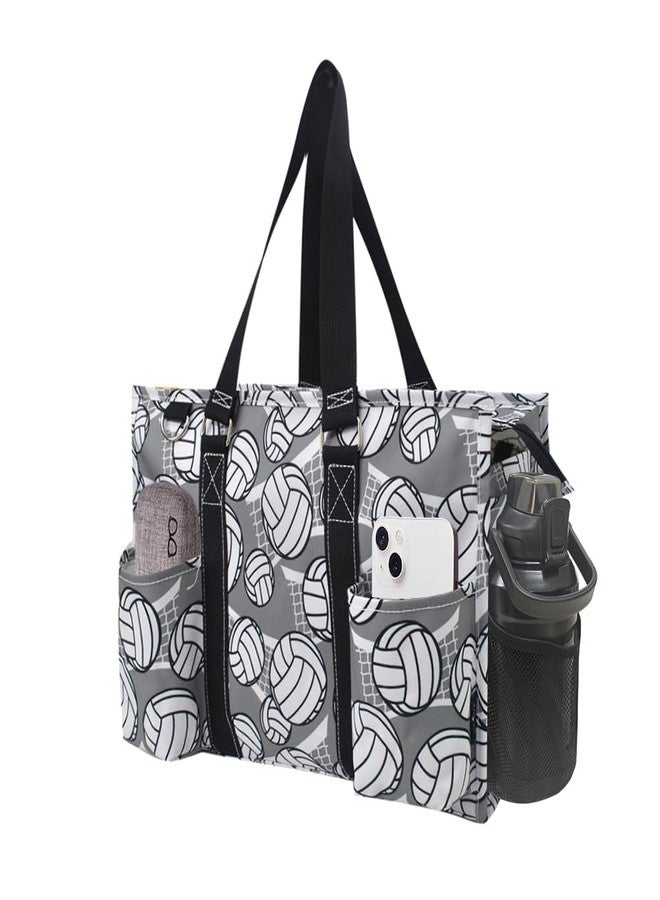 NGIL Utility Water Resistant Tote Bag, Top Zipper Closure, Perfect Gifts for Working Women, Nurses, Gym bag, Volleyball-black, Medium - Image 1