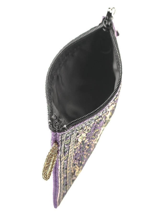 Intercession Hand-Woven Rosary Pouch, Made in Turkey with Premium Metallic Thread (Purple - Small) - Image 4