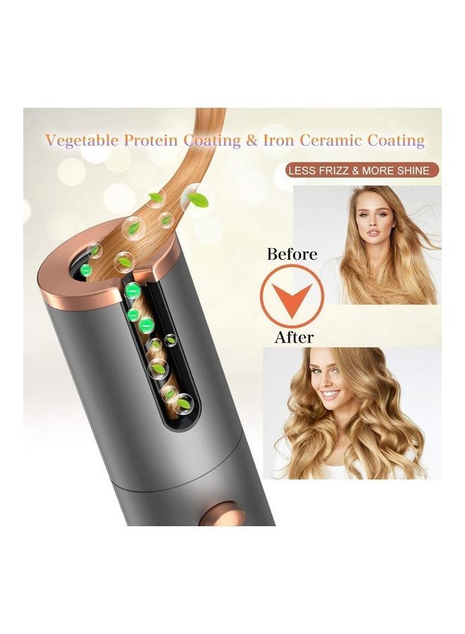 NIBEMINENT Ceramic Curling Wand Cordless Auto Hair Curler With 6 Temperature Control Silver - Image 4