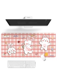 Desktop Mouse Pad, Cute Cartoon Rabbit Theme Mouse Keyboard Pad Large Game Desk Pad Suitable for Game Writing Bedroom Office Work Supplies Laptop Desk Pad ( 30x80 cm)