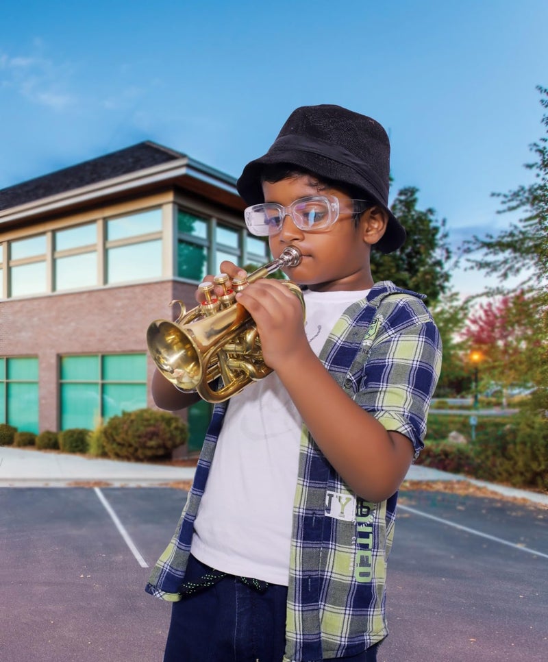 QUEENBRASS Queen Brass B-Flat Pocket Trumpet for Students and Beginners Gold Finish with 7C Mouthpiece Carrying Case Compact Brass Instrument for Practice and Travel - Image 4