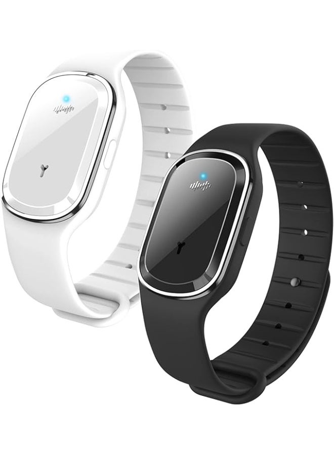 KASTWAVE Ultrasonic Mosquito Repellent Bracelet Electronic Anti Mosquito Wristband USB Rechargeable Non Toxic Indoor Outdoor Adults Children 2 pcs - Image 1