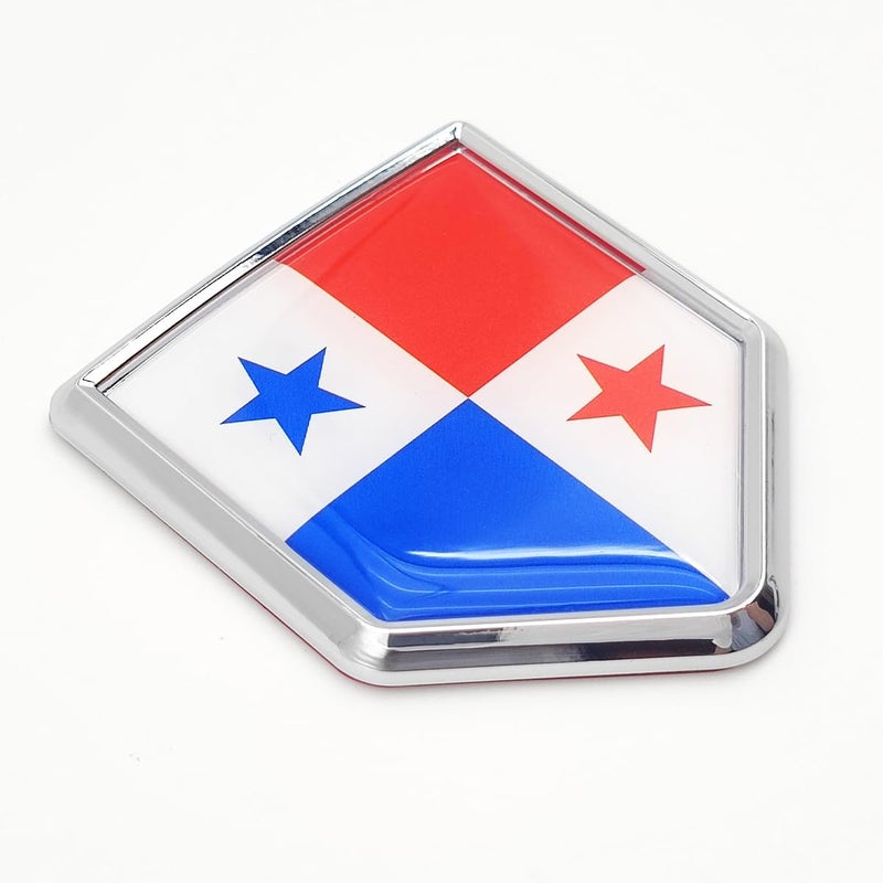 Overdecor Panama Flag Decal Stickers Car Emblem Panamanian Car Accessories Decorations Chrome Shield Flag Sticker Decals for Cars Truck Vehicles, 2 Pack - Image 1