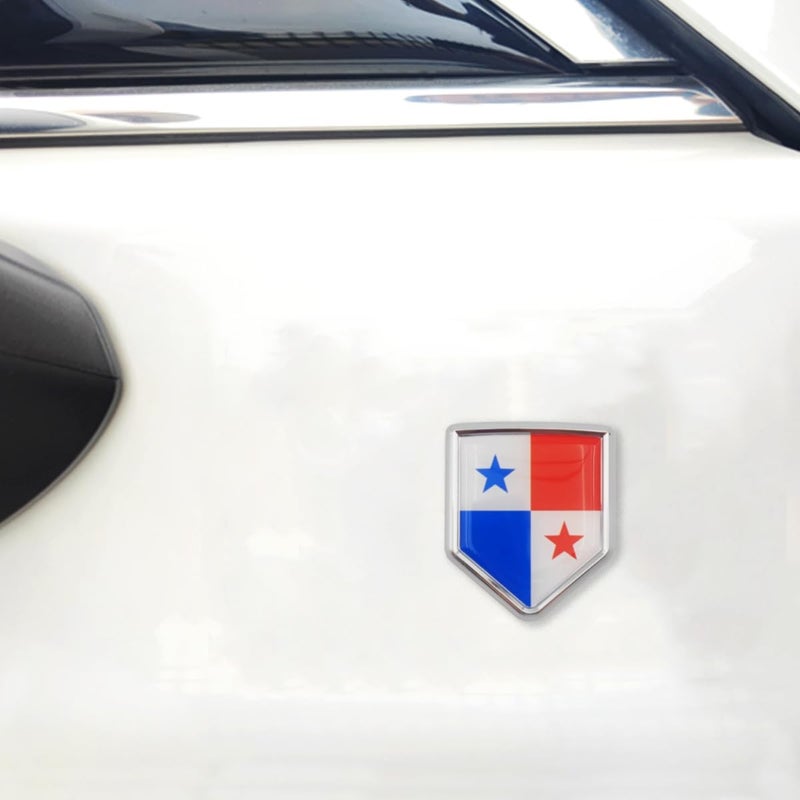Overdecor Panama Flag Decal Stickers Car Emblem Panamanian Car Accessories Decorations Chrome Shield Flag Sticker Decals for Cars Truck Vehicles, 2 Pack - Image 4