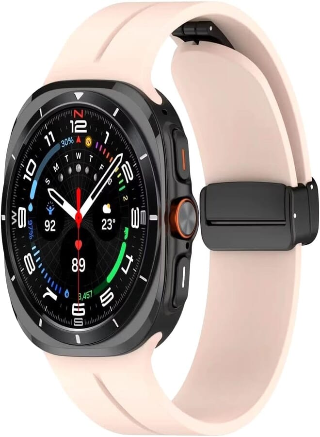 Next Next Store Compatible with Samsung Galaxy Watch 7 Ultra 47mm (2024), Soft Silicone Magnetic Closure Adjustable Replacement Sport Strap - for Men Women