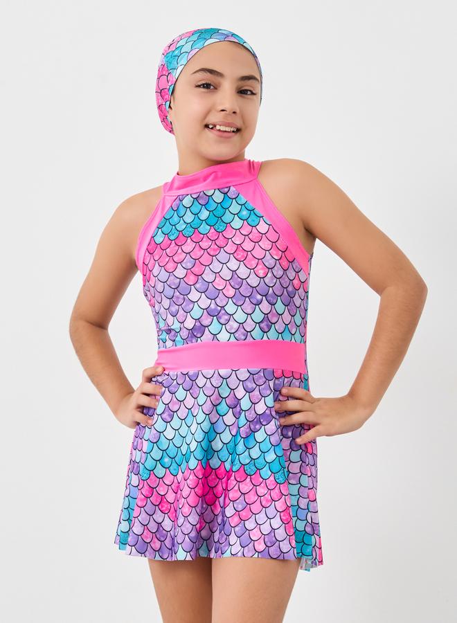Styli All Over Print Swimsuit and Cap Set - Image 2