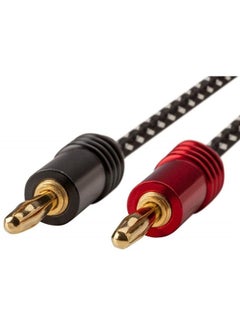 Monoprice Premium Braided Speaker Wire 14AWG - With Gold Plated Banana Plug Connectors - Affinity Series, 1 Pack, 6 Foot Red/Black  - Image 2