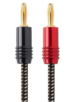Monoprice Premium Braided Speaker Wire 14AWG - With Gold Plated Banana Plug Connectors - Affinity Series, 1 Pack, 6 Foot Red/Black  - Image 1