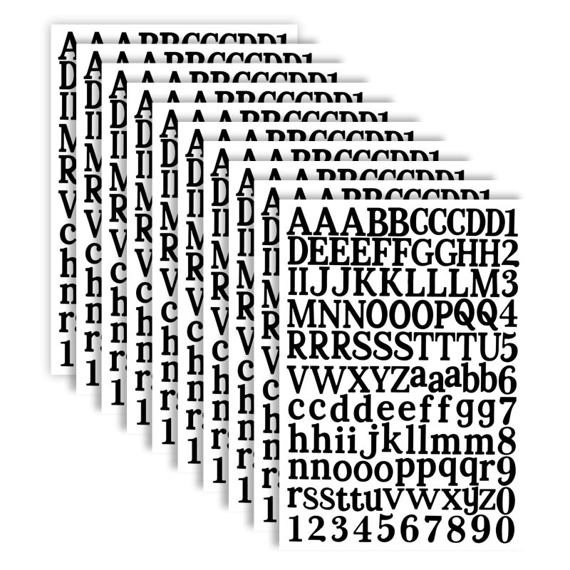 FSiyouda 10 Sheets Black Vinyl Letter Stickers, 1200 Pcs Self-Adhesive Number and Alphabet Stickers, Mailbox Numbers for Signs, Windows, Doors, Home, Business, Address Numbers, 1 Inch - Image 1