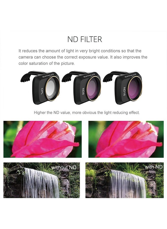 Sunnylife - Lens Filter Set Compatible with DJI Mini 4K/Mini 2/Mavic Mini/Mini SE/Mini 2 SE Accessories 6Pcs Filter Combo Multi Coated Filters Camera Lens (CPL MCUV ND4 ND8 ND16 ND32) - Image 1