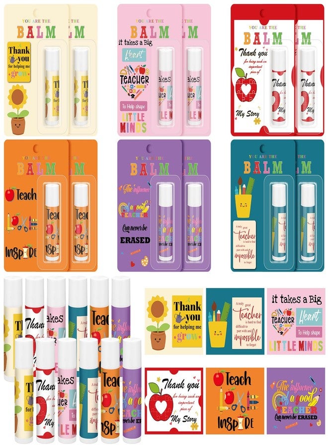 Leelosp 12 Sets End of the Year Teacher Gifts You Are the Balm Lip Balm Bulk with Inspiring Card Back to School Small Appreciation Gifts for Teacher Staff Student School Classroom - Image 1