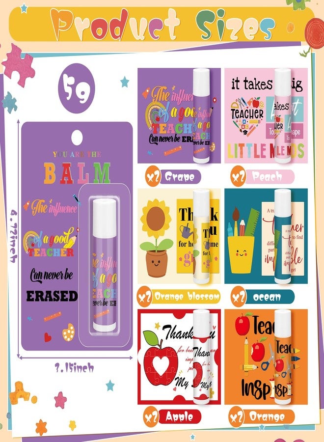 Leelosp 12 Sets End of the Year Teacher Gifts You Are the Balm Lip Balm Bulk with Inspiring Card Back to School Small Appreciation Gifts for Teacher Staff Student School Classroom - Image 2