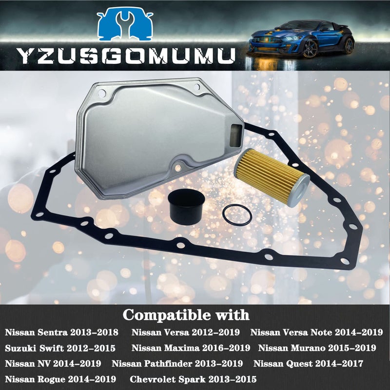 YzusGomumu مجموعة فلاتر نقل الحركة وحشوة وعاء الزيت YzusGomumu RE0F11A JF015E متوافقة مع نيسان فيرسا سنترا فيرسا نوت 2012-2019 تستبدل 33010-JF015 31726-28X0A 31726-3JX0A RE0F11A - Image 3