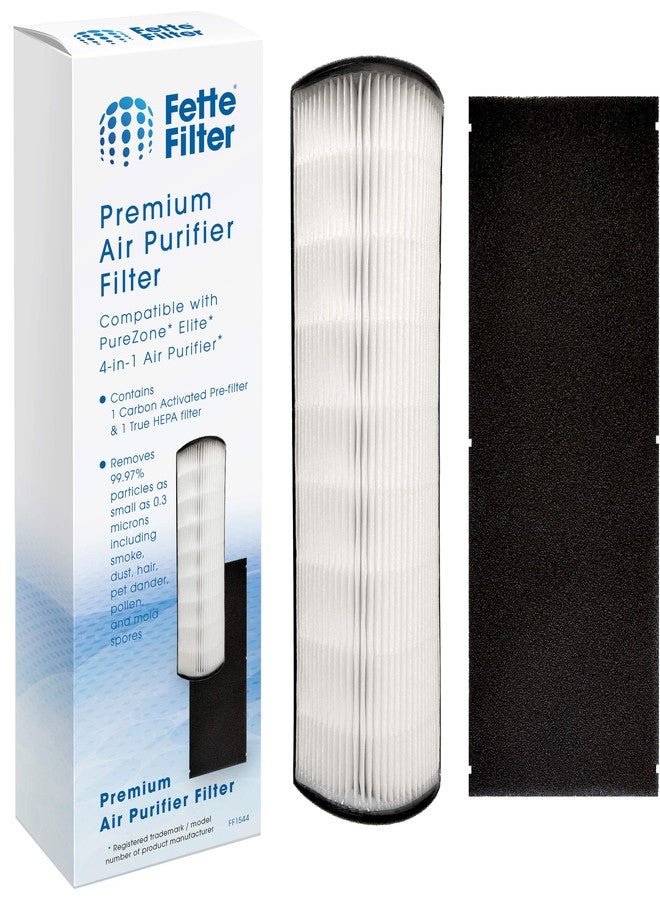 فيتي فلتر فلتر Fette - فلتر بديل حقيقي HEPA من PEAIRTWR لجهاز تنقية الهواء PureZone Elite 4-IN-1 البرجي PEAIRTWR (HEPA + فلتر مسبق واحد، عبوة واحدة) - Image 1