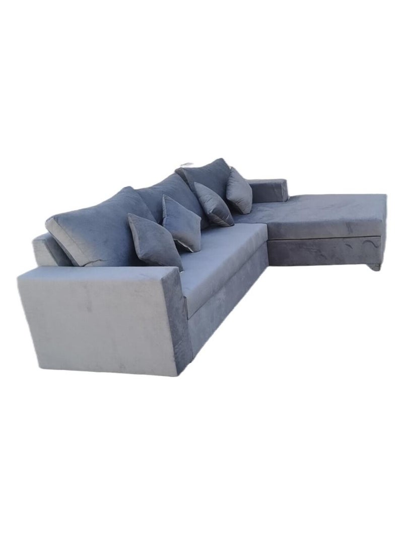 AAF FURNITURE New Designs Light Luxury Modern L Shape Fabric Sofa Furniture for Livingroom Without Pillow 5 Seaters Grey 300x195x50  - Image 2