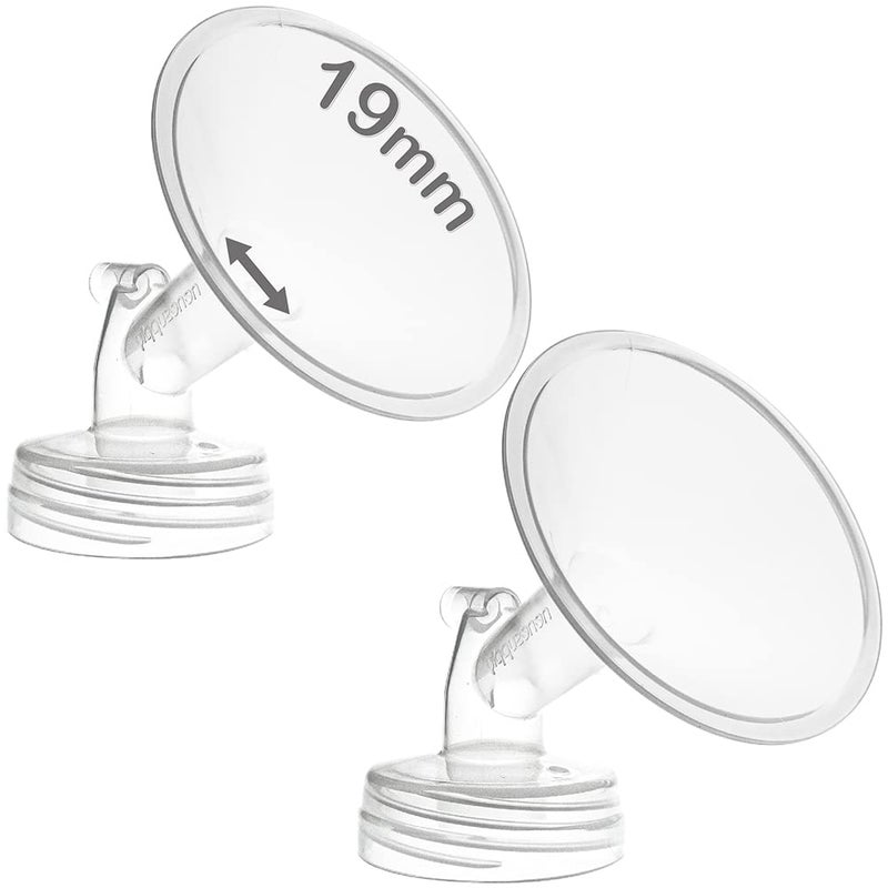 Nenesupply 19mm 2 pc Flanges Compatible with Spectra S2 S1 9 Plus Synergy Gold Breastpump Replacement to Spectra Pump Parts Flange Accessories Wide Mouth Work with Valve Backflow Protector Bottle - Image 1