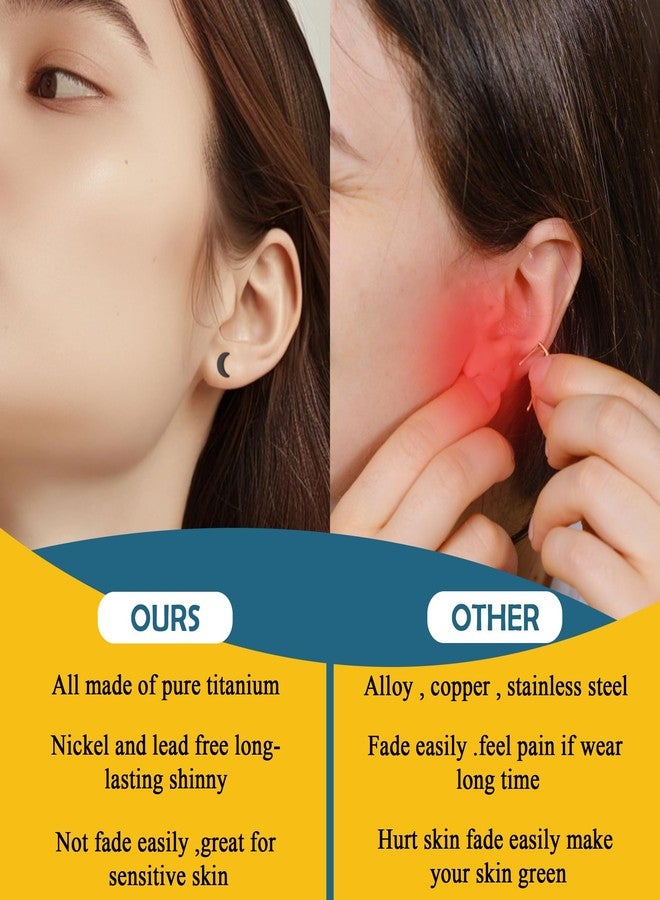 BLISI Titanium Flat Back Earrings Star Earrings Gold 20G Hypoallergenic Star Studs for Sensitive Ears Screw on FlatBack Nap Earrings, Cute Classic Jewelry Present for Women & Men Spring Easter Jewelry - Image 4