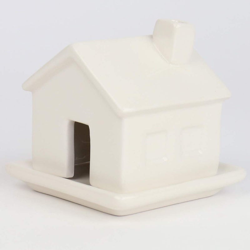Gift Republic Charming Ceramic House Incense Burner with Smoke-Chimney | Aromatherapy Decor with 3 Sandalwood Cones & Resting Dish | Ideal Housewarming Gift - Image 1