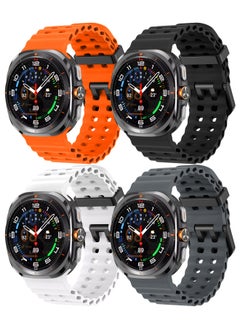 CATANES 4 PCS of Soft Silicone Band for Samsung Galaxy Watch 7 Ultra Soft Silicone  Adjustable, Sweat-Resistant, and Stylish  - Image 2
