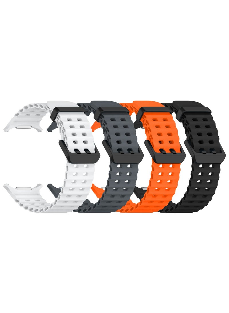 CATANES - 4 PCS of Soft Silicone Band for Samsung Galaxy Watch 7 Ultra Soft Silicone  Adjustable, Sweat-Resistant, and Stylish - Image 1