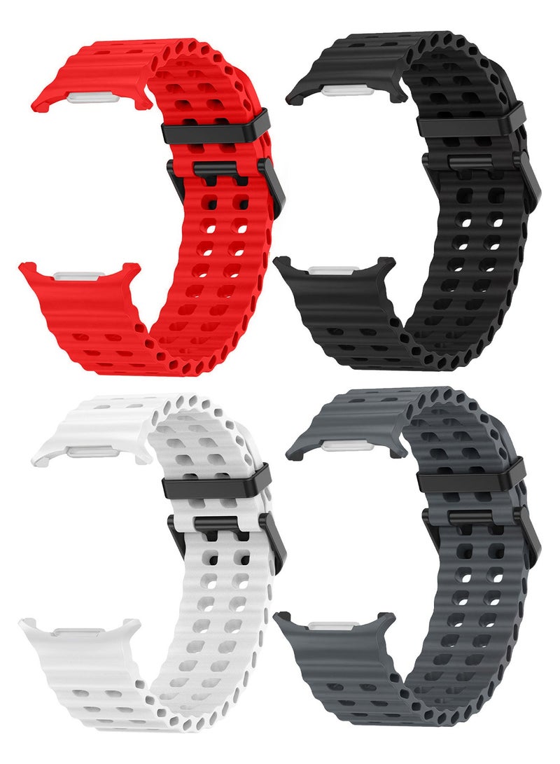 CATANES 4 PCS of Soft Silicone Band for Samsung Galaxy Watch 7 Ultra Soft Silicone  Adjustable, Sweat-Resistant, and Stylish - Image 1