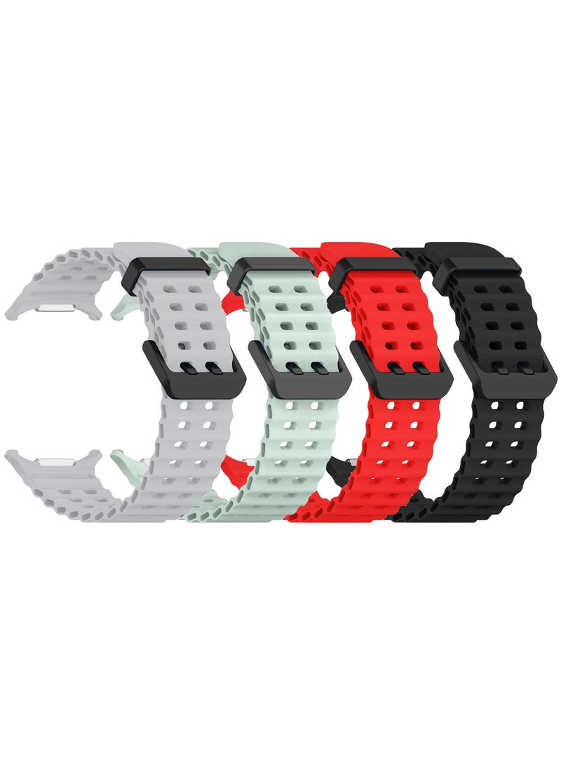 CATANES 4 PCS of Soft Silicone Band for Samsung Galaxy Watch 7 Ultra Soft Silicone  Adjustable, Sweat-Resistant, and Stylish - Image 2