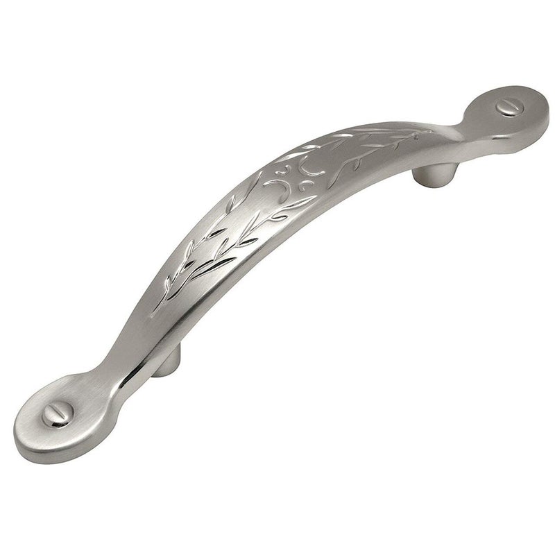 Cosmas 10 Pack 465SN Satin Nickel Leaf Design Cabinet Hardware Handle Pull - 3" Inch (76mm) Hole Centers, 5-3/4" Overall Length - Image 4