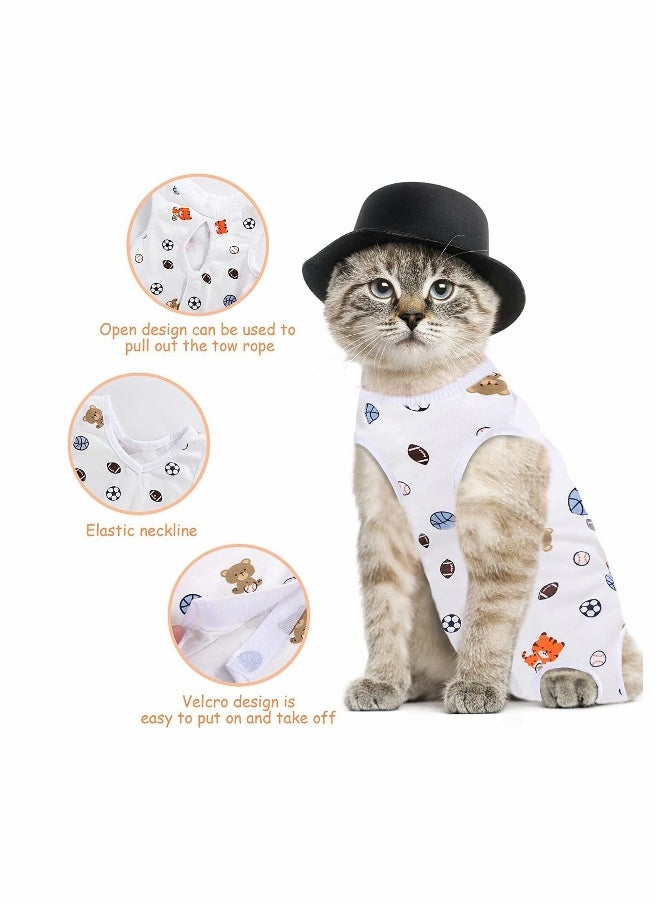 Generic 4 Pcs Cat Recovery Suit Cat Surgery Recovery Suit Kittens Physiological Clothes Cotton Breathable Cat Clothes for Abdominal Wounds or Skin Diseases - S  - Image 2