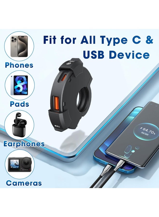 M MIAOYAN Motorcycle Phone Charger — 30W PD Type-C + 18W USB Fast Charging, Ultra-Slim SAE-to-USB Adapter, IP65 Waterproof, Motorcycle Accessory for Phones & Tablets - Image 4