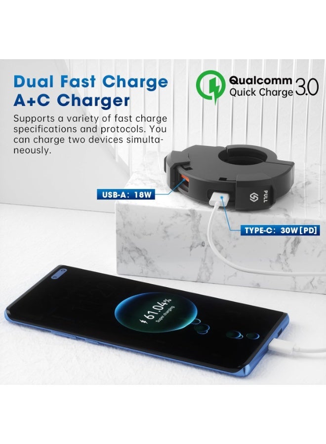 M MIAOYAN Motorcycle Phone Charger — 30W PD Type-C + 18W USB Fast Charging, Ultra-Slim SAE-to-USB Adapter, IP65 Waterproof, Motorcycle Accessory for Phones & Tablets - Image 2