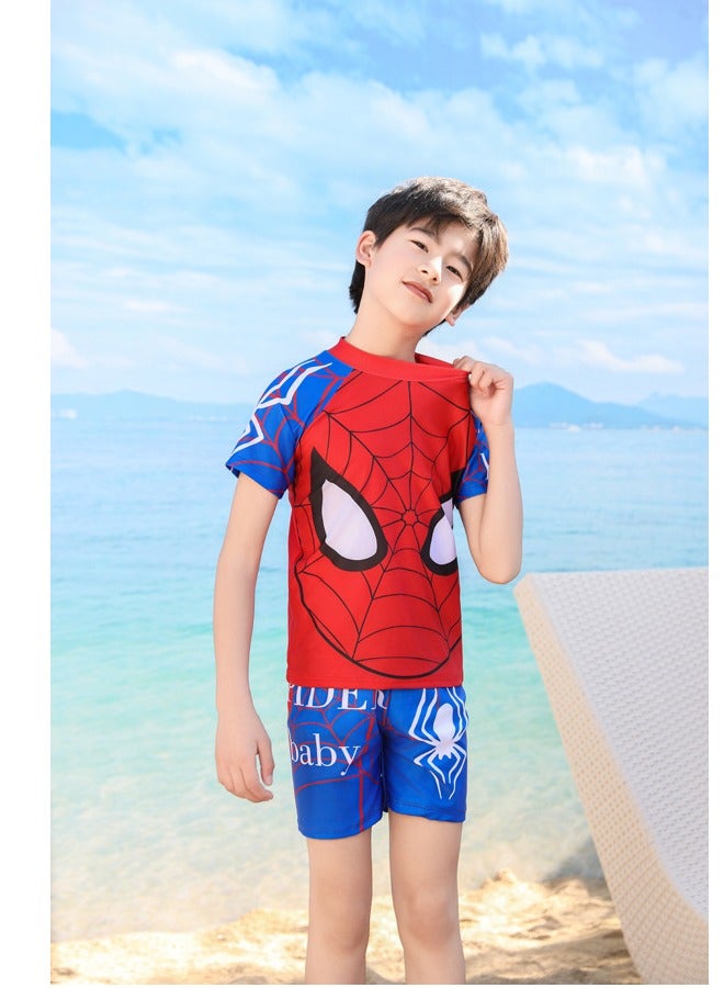 Generic 2 Piece Spiderman Swimsuit Swim Trunks Set Toddler Kids Training Quick Dry Swimwear - Image 2
