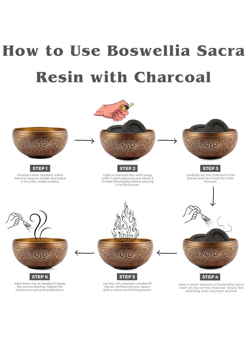 أباميك اللبان المقدس من اليمن الراتنج العطري الأصفر مع قرص الفحم - Image 4