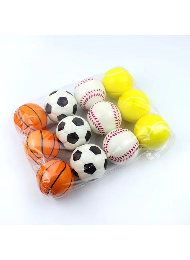 Generic Polyurethane PU Foam Glossy Ball 4.0 5.0 6.3 7 9cm Glossy Ball Rugby Baseball Football Basketball-Color:Tennis 6.3cm (17g)  - Image 5