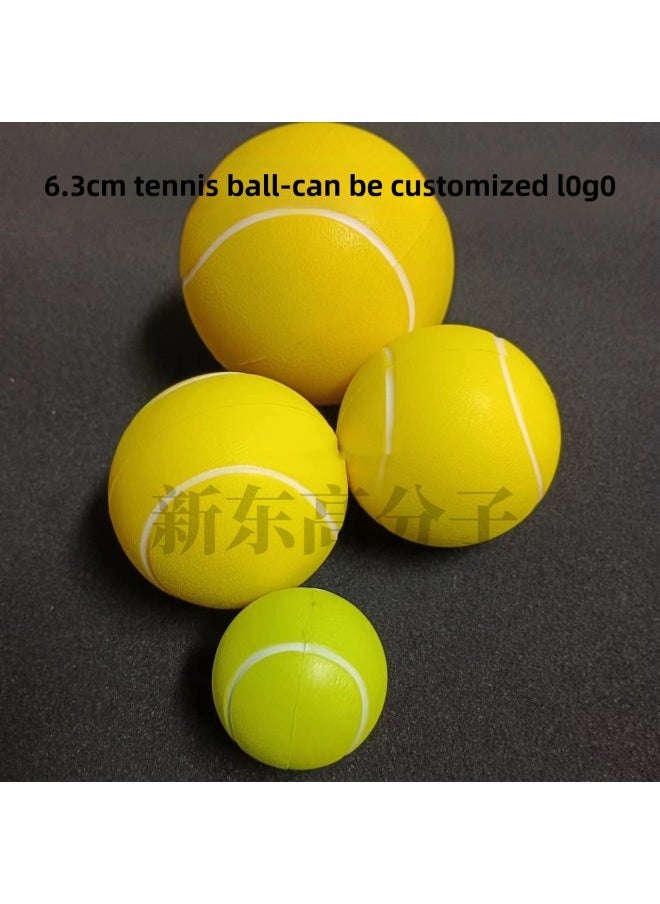 Generic Polyurethane PU Foam Glossy Ball 4.0 5.0 6.3 7 9cm Glossy Ball Rugby Baseball Football Basketball-Color:Tennis 6.3cm (17g)  - Image 1