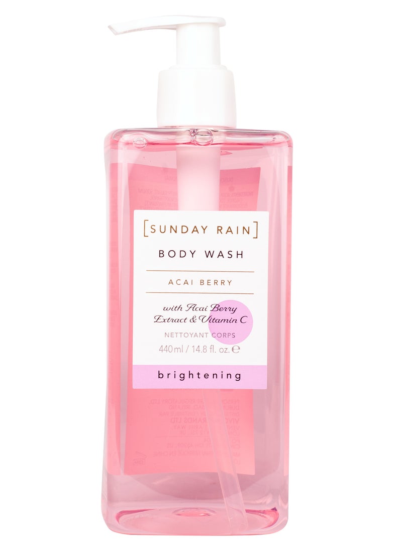 Sunday Rain Acai Berry & Sea Salt Body Wash – Antioxidant-Rich Cleanser with Natural Sea Salts – Gently Detoxifies, Hydrates & Revitalizes – 440ml – Vegan & Cruelty-Free - Image 1