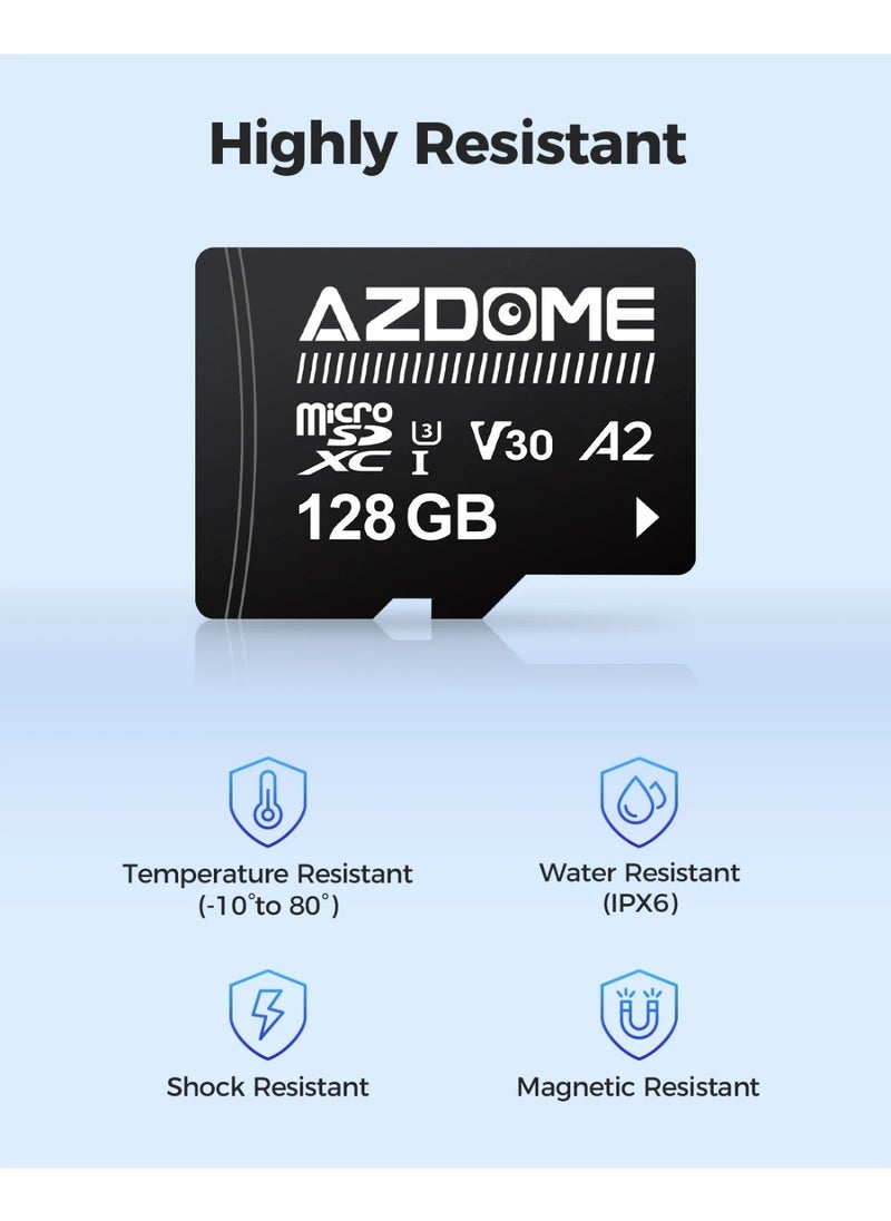 أزدوم بطاقة الذاكرة الأصلية AZDOME Micro SD الأصلية بسعة 256 جيجابايت لبطاقة الذاكرة عالية السرعة لمحولات كاميرا داش كاميرا AZDOME فئة 10 U3  - Image 3