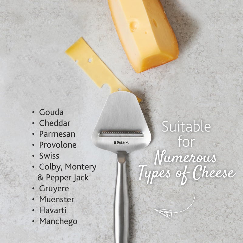 BOSKA Stainless Steel Cheese Slicer - Copenhagen For All Types of Cheese - Multi-Functional Cheese Slicer - Handheld Slicer - Silver Non-Stick - Dishwasher Safe - For Kitchen Cooking - Image 3
