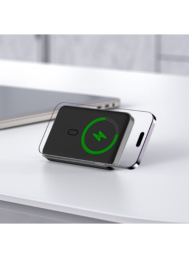 ACEFAST Power Bank 10000 Mah Magnetic Wireless Charger Fast Charging PD20W, USB-C Port, Foldable stand, LED indicator, Fast Charging - Black - Image 2