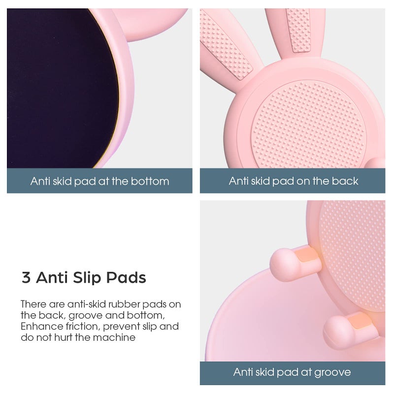 Levesica Phone Stand Angle Height Adjustable Bunny Phone Stand for Desk Pink - Image 5
