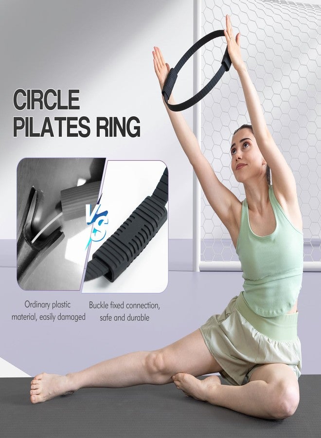 LTHTRADE Pilates Ring, 13.5 Inch Magic Circle Ring for Toning Thighs, Legs, Arms & Core, Pilates Ring Circle Yoag Fitness Equipment for Women (Black) - Image 2