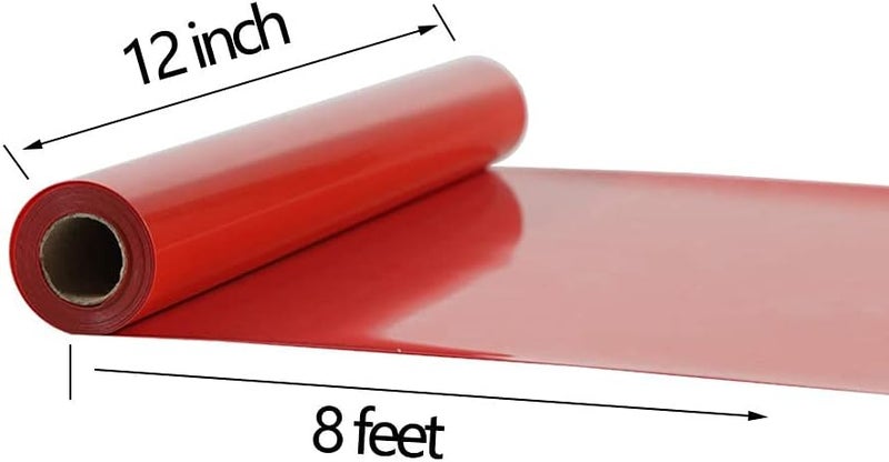TUMIYA Red Heat Transfer Vinyl HTV Rolls, 12" x 8ft Red Iron on Vinyl for T-Shirt, Glossy Adhesive HTV Vinyl for Heat Press DIY Design Easy to Cut - Image 2