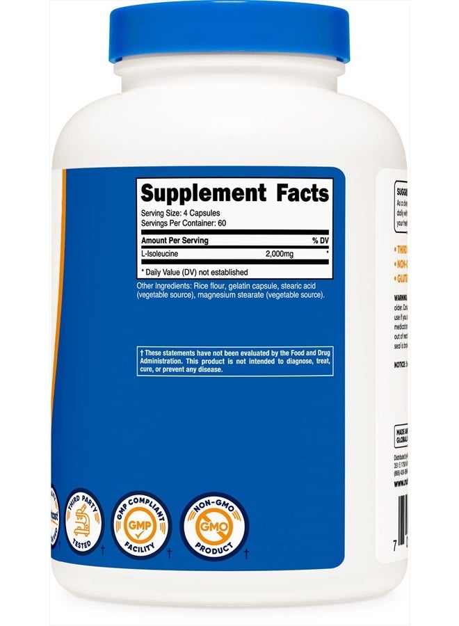 Nutricost L-Isoleucine 2000mg Per Serving, 240 Capsules (60 Servings) - Image 4