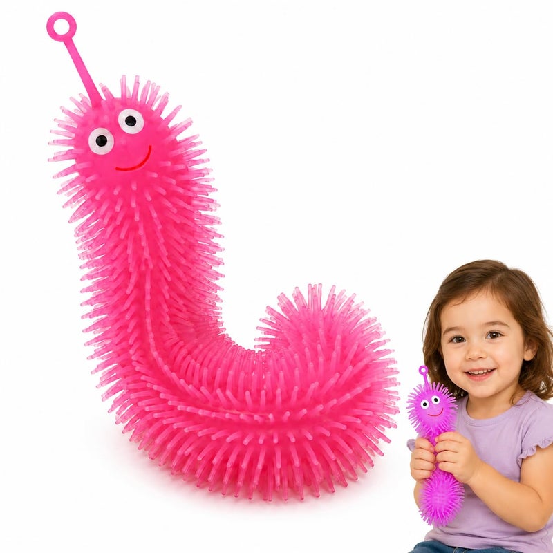 NUOBESTY Flashing Light Up Stretchy Caterpillars Squishy Stress Balls Toy Anxiety and Stress Relief Toys for Adults Teen KidsRandom Color - Image 4