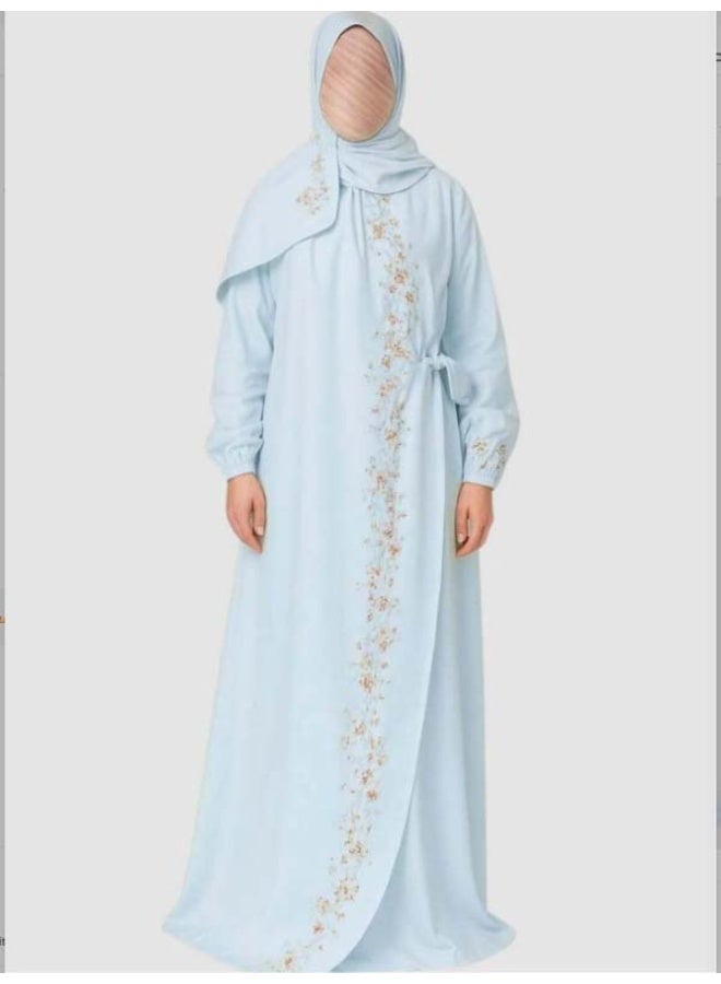 A Very Luxurious Embroidered Prayer Shawl With An Attached, Wide, And Comfortable Veil.
