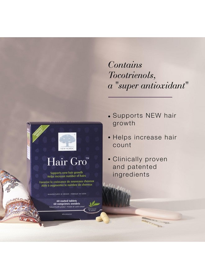 NEW NORDIC Hair GRO, Hair Growth Supplement, Biotin & Palm Fruit Extract Tocotrienols for Natural Regrowth, 60 Count (Pack of 3) - Image 3