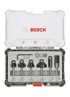 BOSCH Bosch Professional 6 Pcs Router Bit Set With Trim Edging Bits 8Mm Shank Bits Suitable For Gof 130 Router  - Image 2