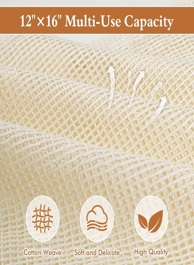 KWULP Natural Cotton Mesh Laundry Bags 12x16" 3-Pack,Gentle Wash for Lingerie, Baby Clothes & Travel Essentials - Image 2